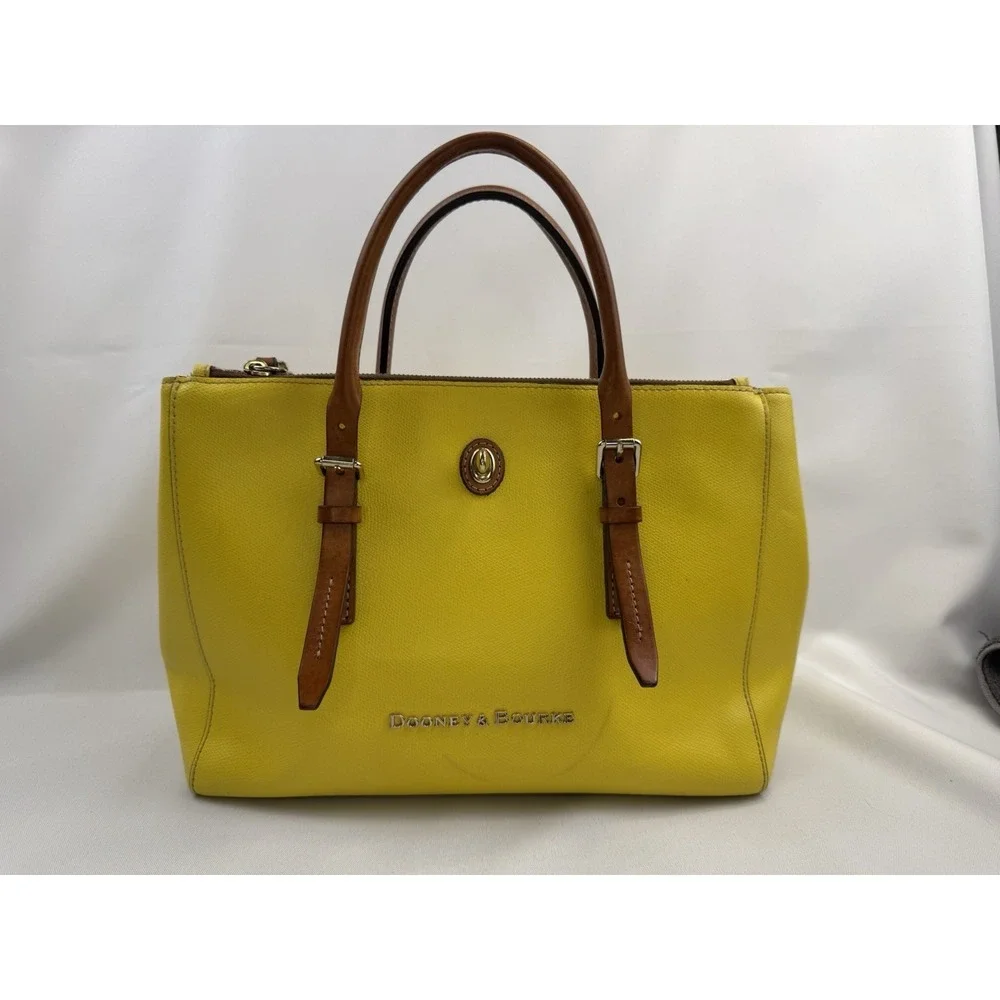 Dooney & Bourke Claremont Miller Yellow‎ Leather Satchel Purse Handbag